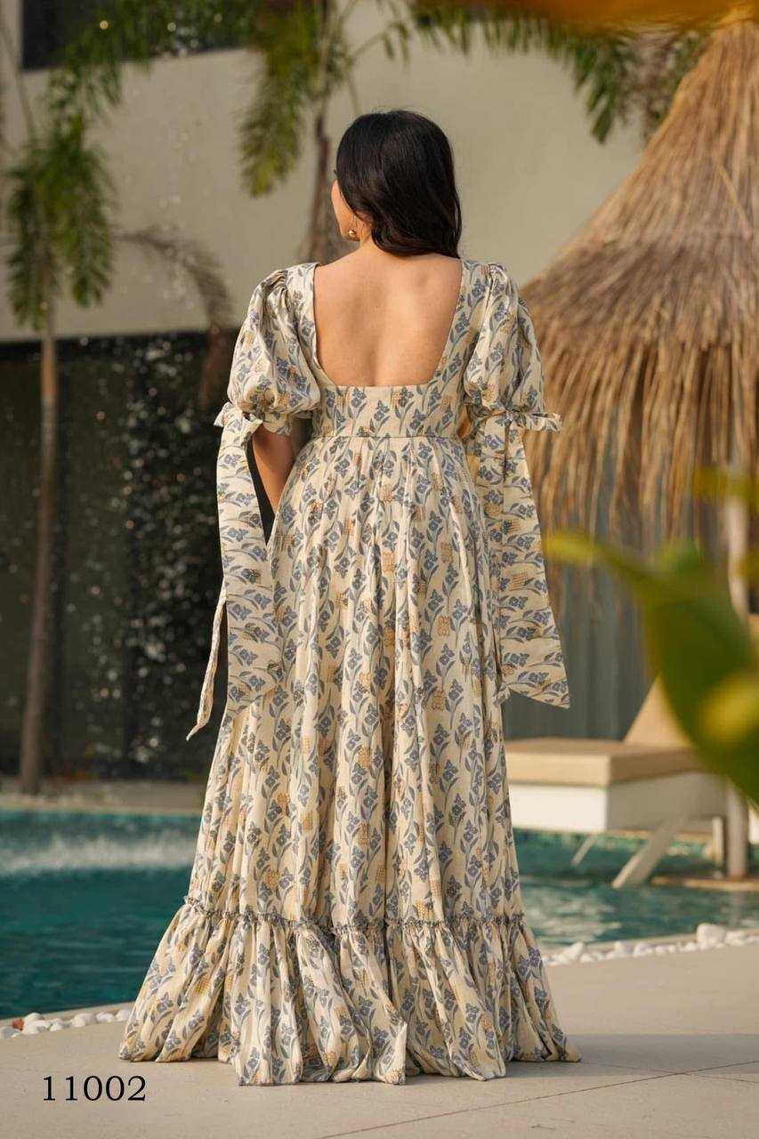 Ynf Heavy Rayon RIN131 11001 Gowns Wholesale Printed Gowns Anarkali Gown Fit And Flare Gowns Manufacturer