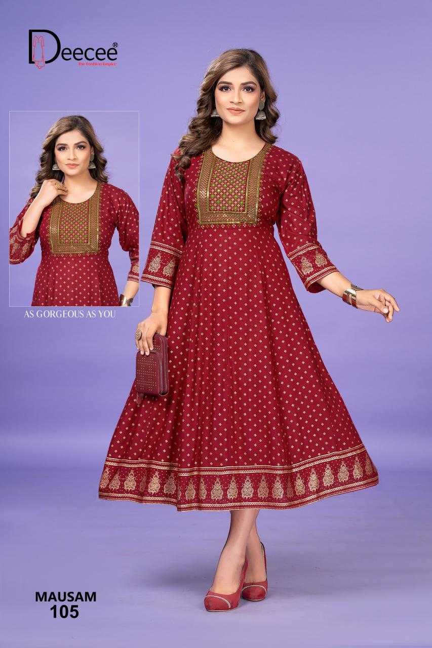 Ynf Heavy Rayon RIN190 DEECEE-MAUSAM Setwise Collections Wholesale Gowns Catalogs Manufacturer