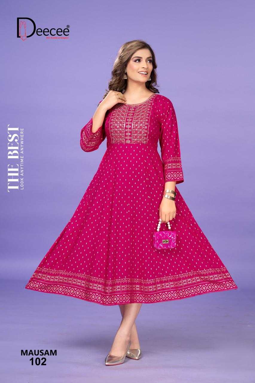 Ynf Heavy Rayon RIN190 DEECEE-MAUSAM Setwise Collections Wholesale Gowns Catalogs Manufacturer