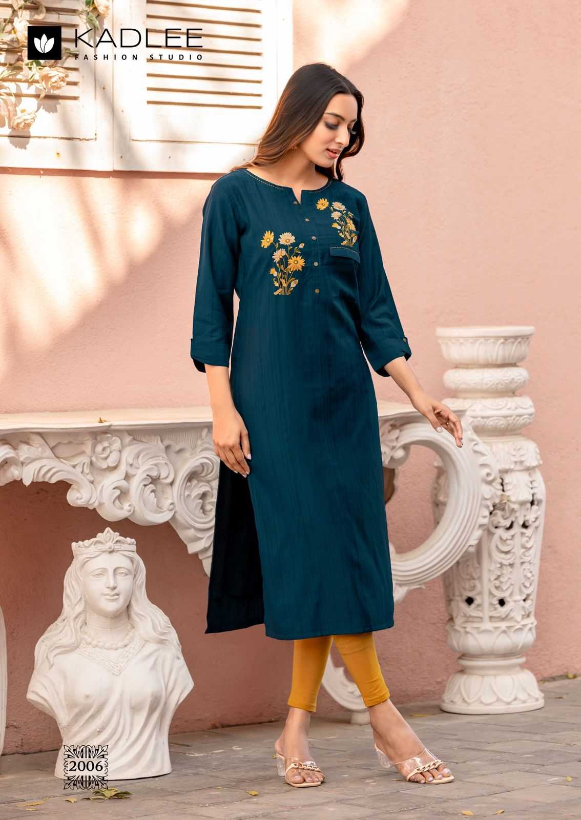 Ynf Heavy Rayon RIN190 KADLEE-SUMER Setwise Collections Wholesale Kurtis Catalogs Manufacturer