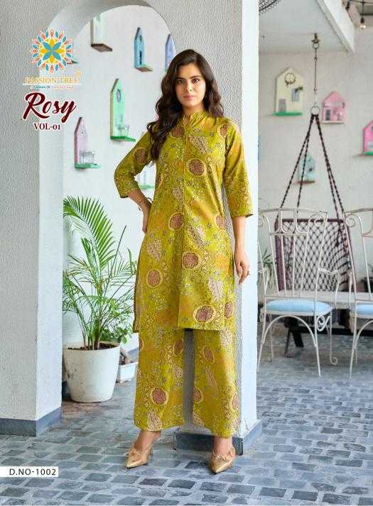 Ynf Heavy Rayon RIN190 PASSION TREE-ROSY VOL-1 Setwise Collections Wholesale Kurtis Catalogs Manufacturer