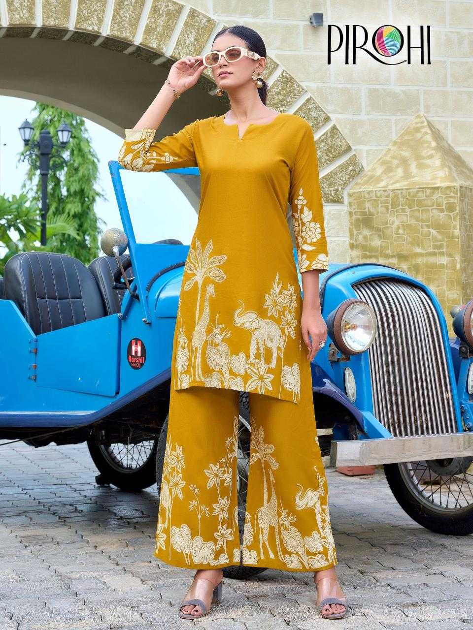 Ynf Heavy Rayon RIN190 PIROHI-Cord Set Kit-Kat Setwise Collections Wholesale Kurtis Catalogs Manufacturer