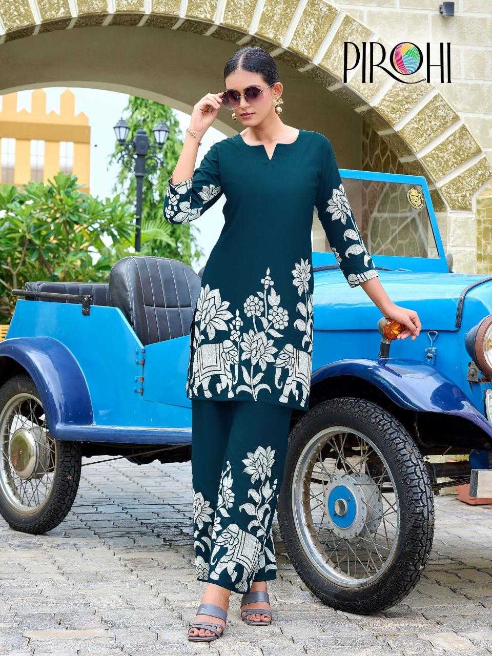 Ynf Heavy Rayon RIN190 PIROHI-Cord Set Kit-Kat Setwise Collections Wholesale Kurtis Catalogs Manufacturer