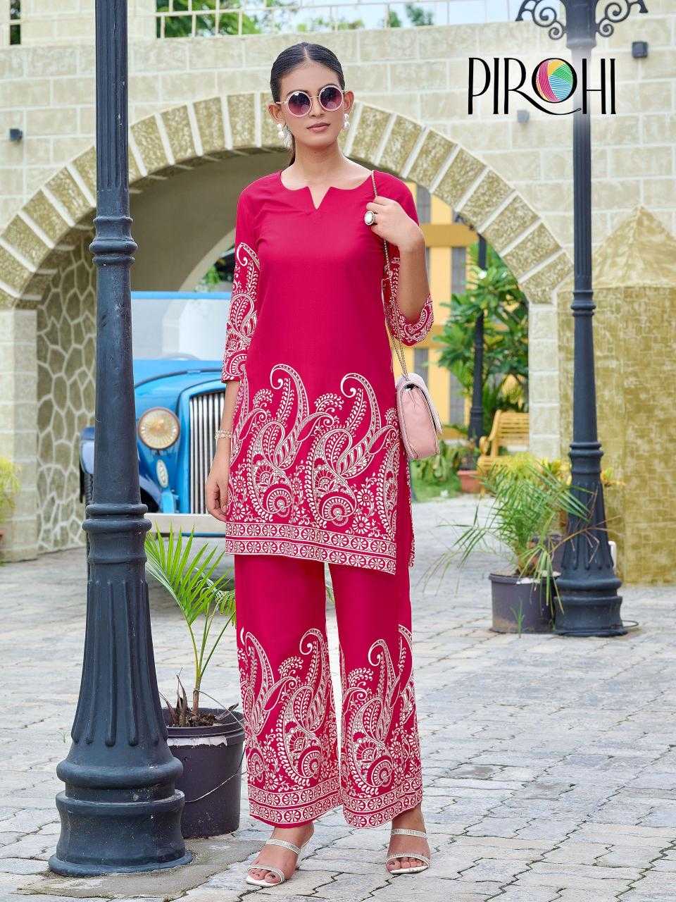 Ynf Heavy Rayon RIN190 PIROHI-Cord Set Kit-Kat Setwise Collections Wholesale Kurtis Catalogs Manufacturer