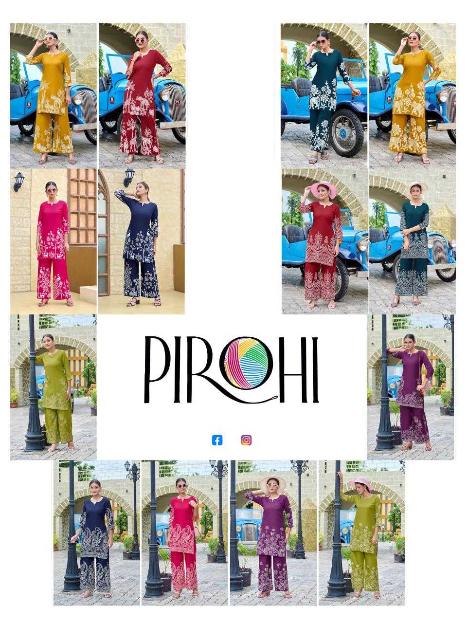 Ynf Heavy Rayon RIN190 PIROHI-Cord Set Kit-Kat Setwise Collections Wholesale Kurtis Catalogs Manufacturer
