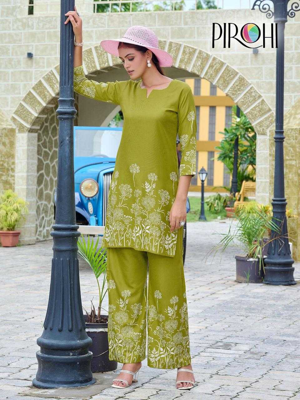 Ynf Heavy Rayon RIN190 PIROHI-Cord Set Kit-Kat Setwise Collections Wholesale Kurtis Catalogs Manufacturer
