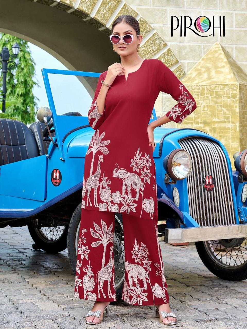 Ynf Heavy Rayon RIN190 PIROHI-Cord Set Kit-Kat Setwise Collections Wholesale Kurtis Catalogs Manufacturer