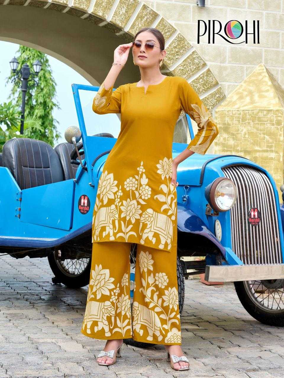 Ynf Heavy Rayon RIN190 PIROHI-Cord Set Kit-Kat Setwise Collections Wholesale Kurtis Catalogs Manufacturer