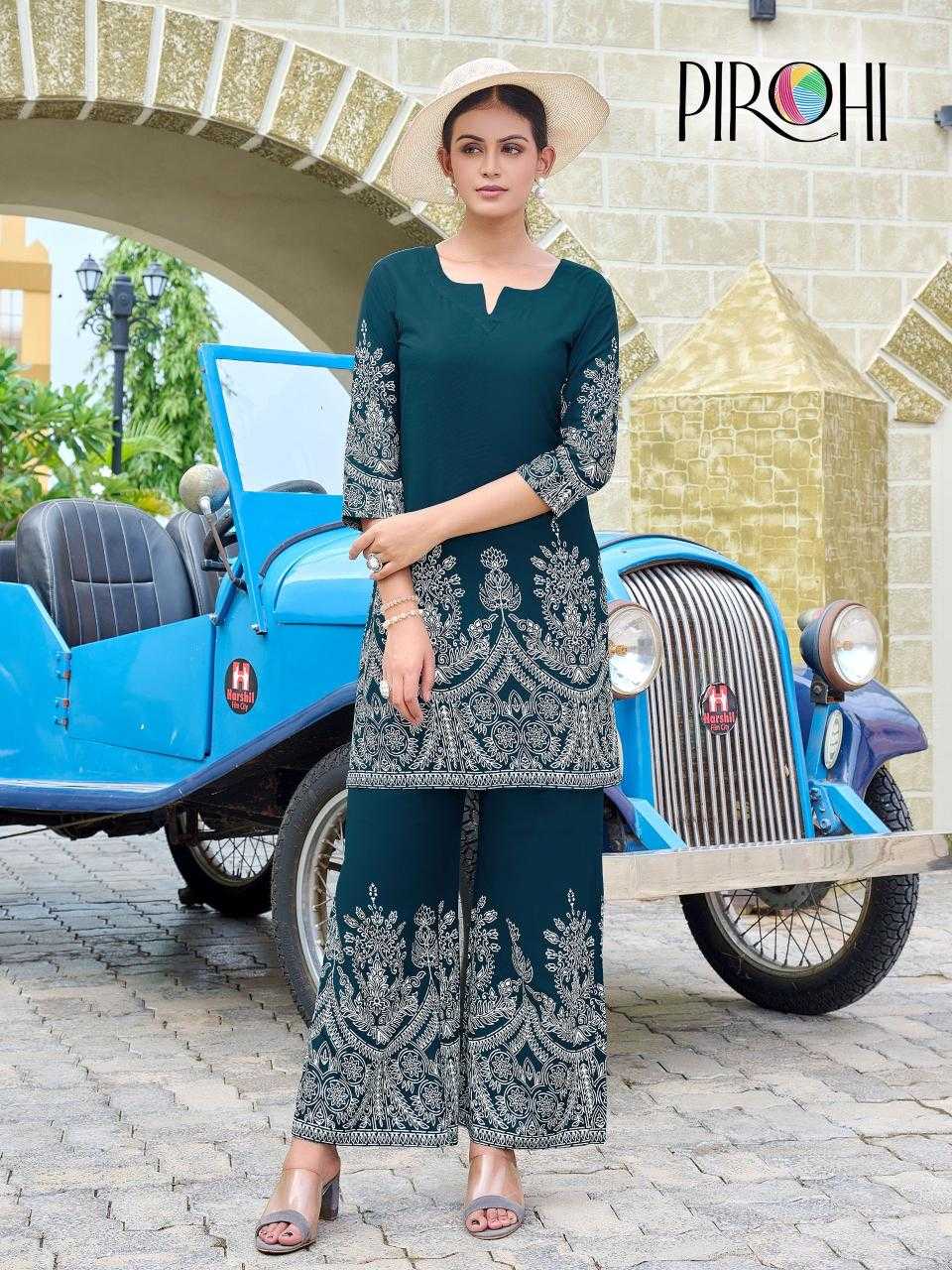 Ynf Heavy Rayon RIN190 PIROHI-Cord Set Kit-Kat Setwise Collections Wholesale Kurtis Catalogs Manufacturer