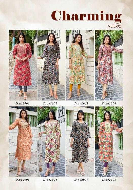 Ynf Heavy Rayon RIN190 VANISKA-Charming Vol.2 Setwise Collections Wholesale Kurtis Catalogs Manufacturer