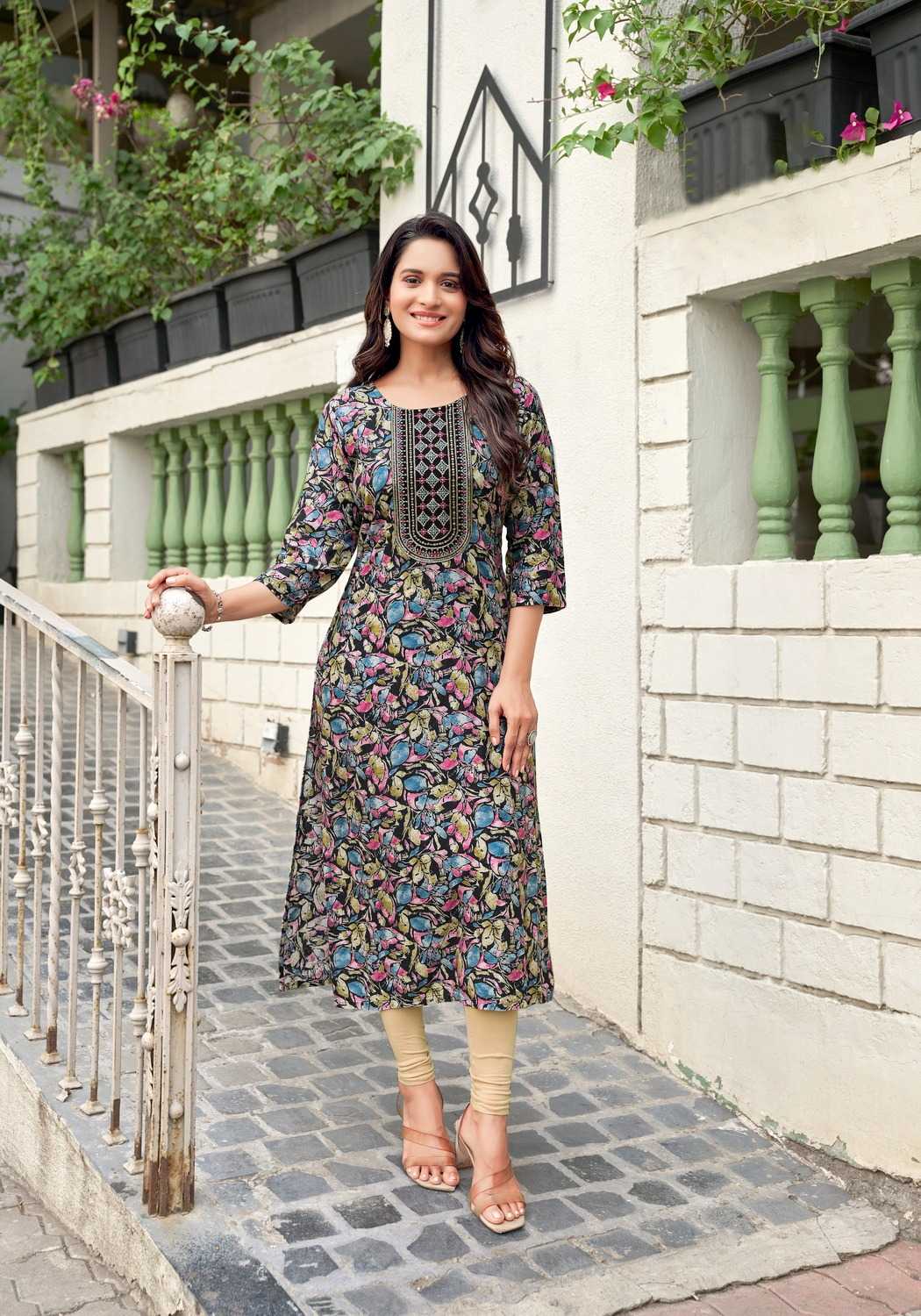 Ynf Heavy Rayon RIN190 VANISKA-Charming Vol.2 Setwise Collections Wholesale Kurtis Catalogs Manufacturer