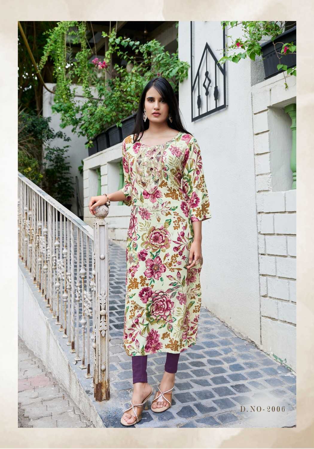 Ynf Heavy Rayon RIN190 VANISKA-Charming Vol.2 Setwise Collections Wholesale Kurtis Catalogs Manufacturer