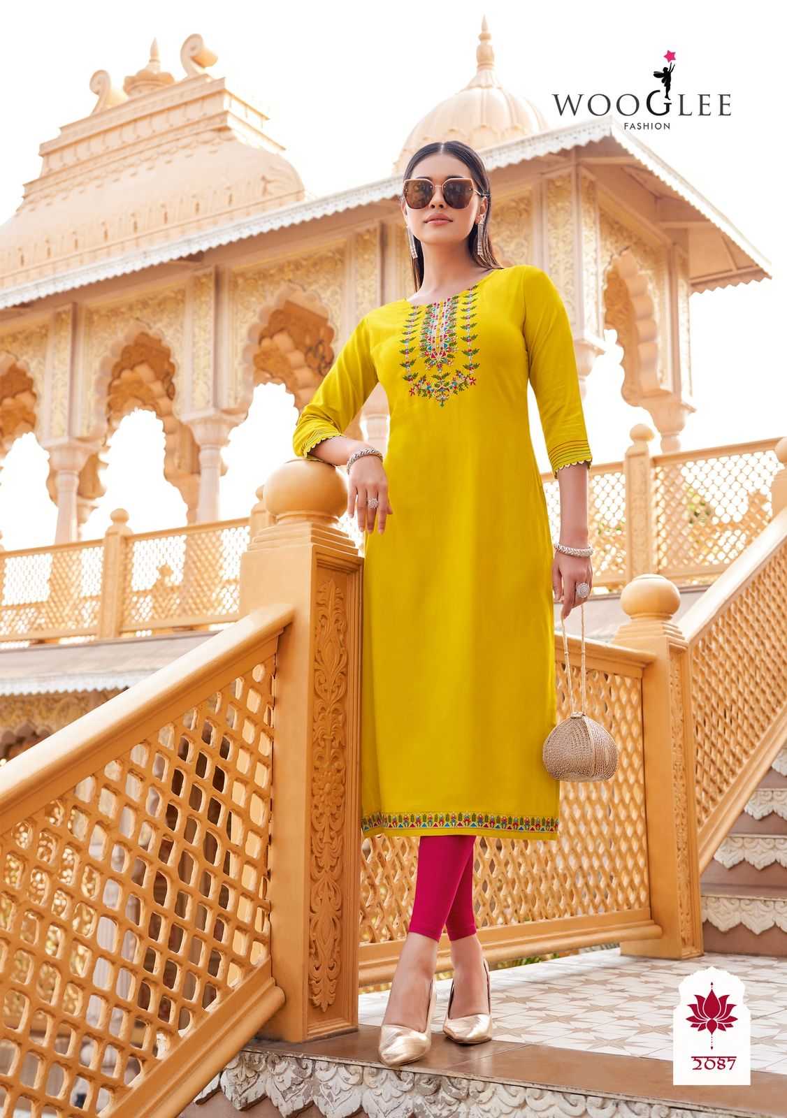 Ynf Heavy Rayon RIN190 Wooglee-Barbella Vol 13 Setwise Collections Wholesale Kurtis Catalogs Manufacturer