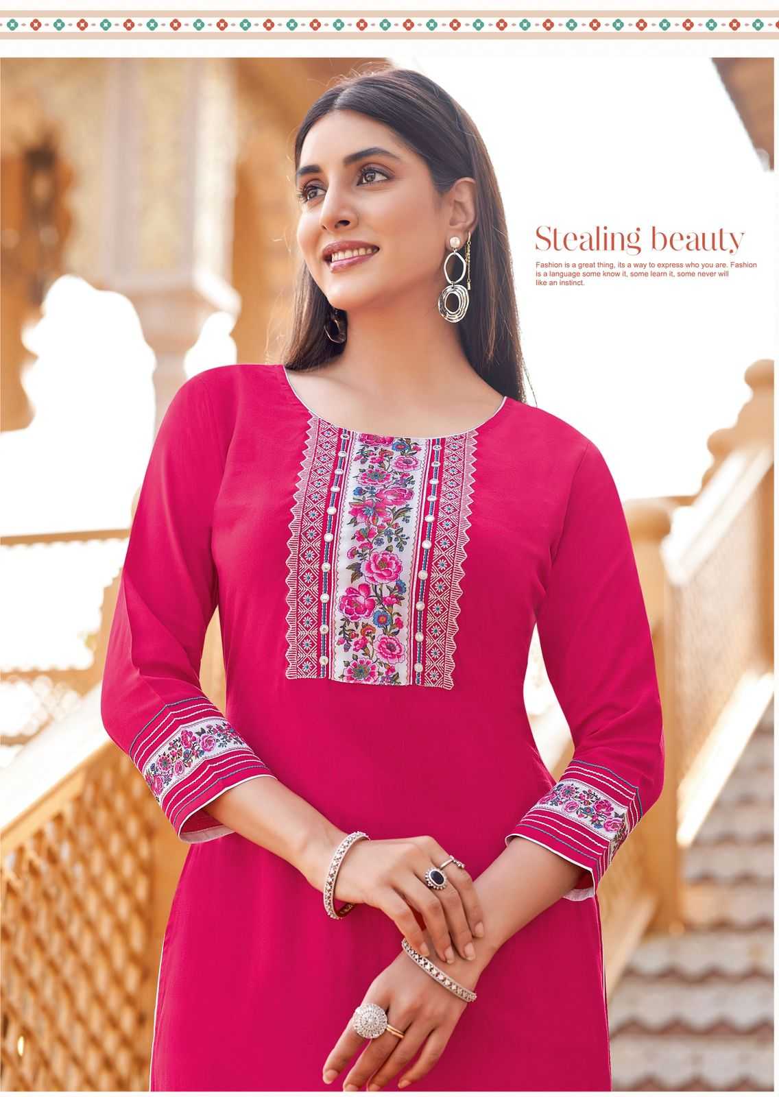 Ynf Heavy Rayon RIN190 Wooglee-Barbella Vol 13 Setwise Collections Wholesale Kurtis Catalogs Manufacturer