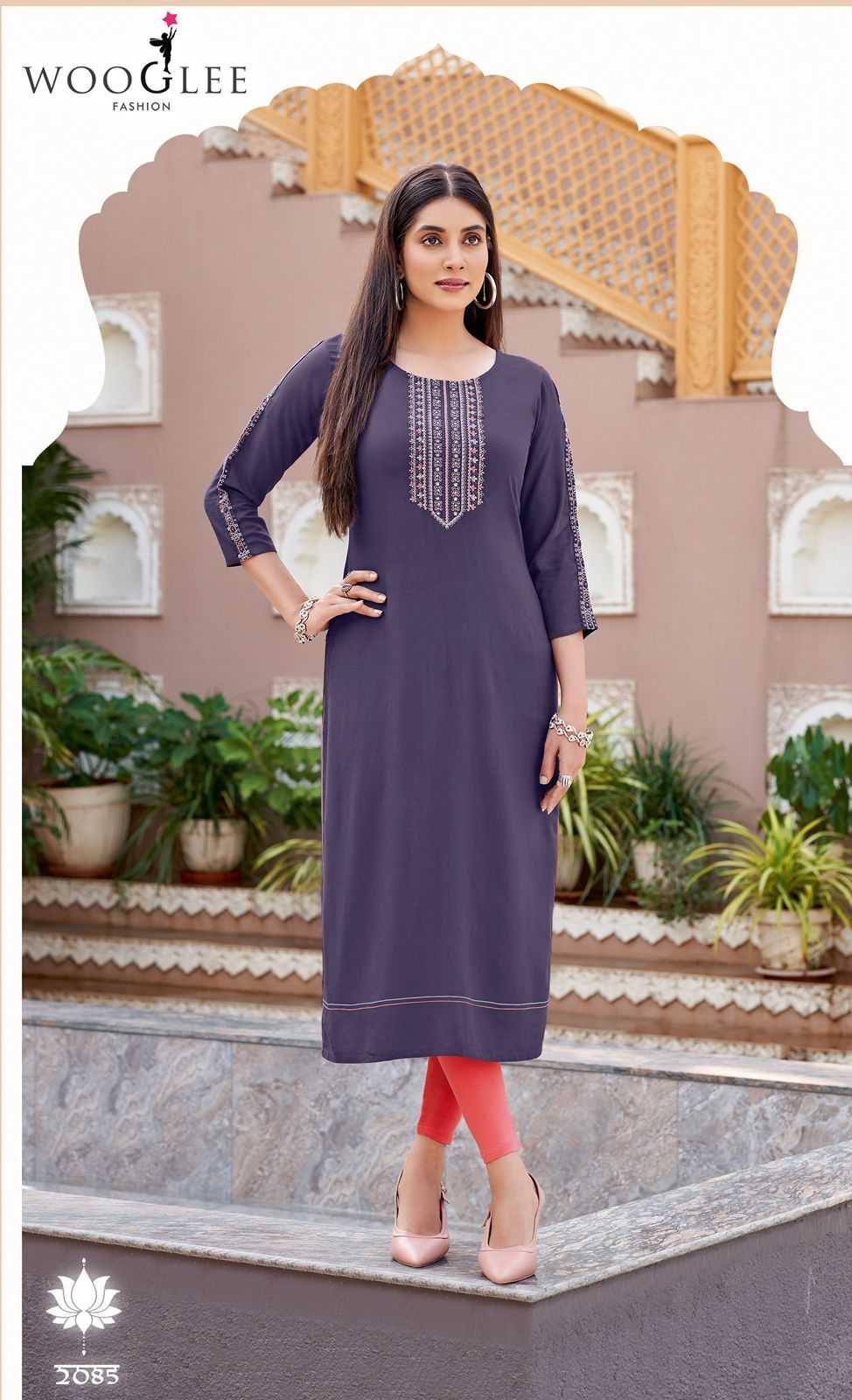 Ynf Heavy Rayon RIN190 Wooglee-Barbella Vol 13 Setwise Collections Wholesale Kurtis Catalogs Manufacturer