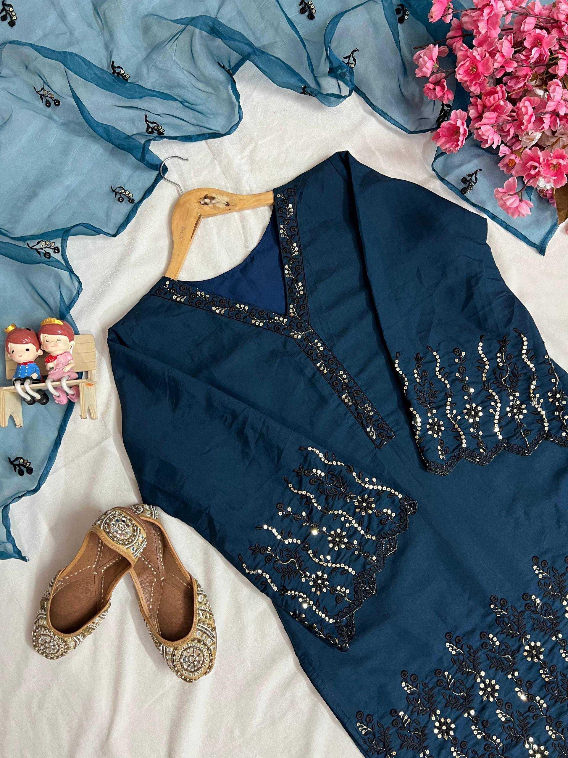 Ynf Heavy Roman Silk KESH492 1378 Suits & Dresses Wholesale Embroidery Suits Ladies Silk Suit Silk Suits Manufacturer