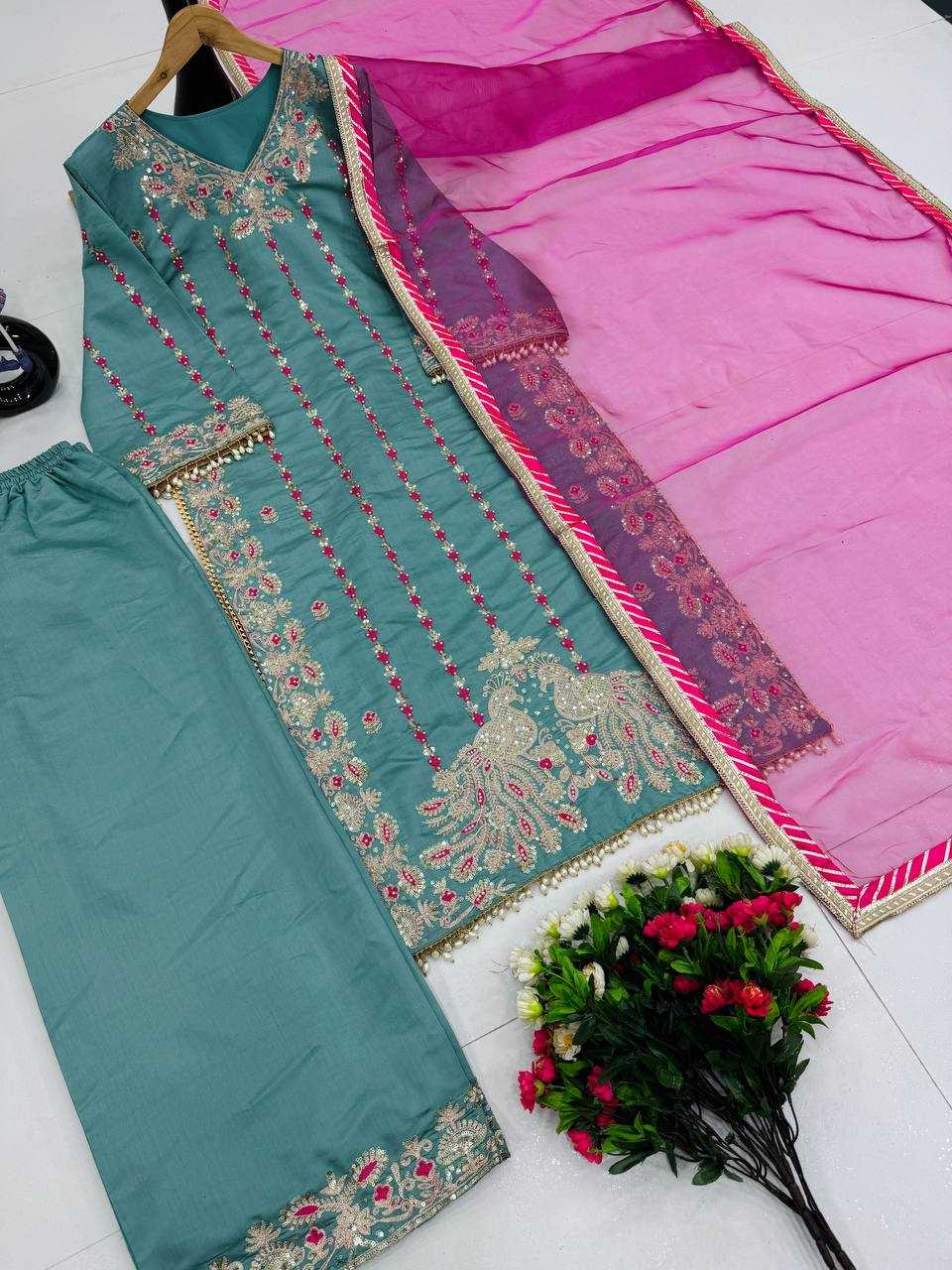 Ynf Heavy Roman Silk KESH512 200 Suits & Dresses Wholesale Ladies Suits Embroidery Suits Designer Suits Manufacturer