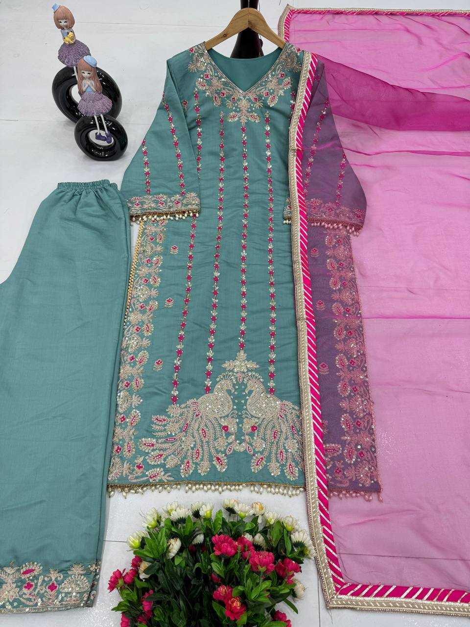 Ynf Heavy Roman Silk KESH512 200 Suits & Dresses Wholesale Ladies Suits Embroidery Suits Designer Suits Manufacturer