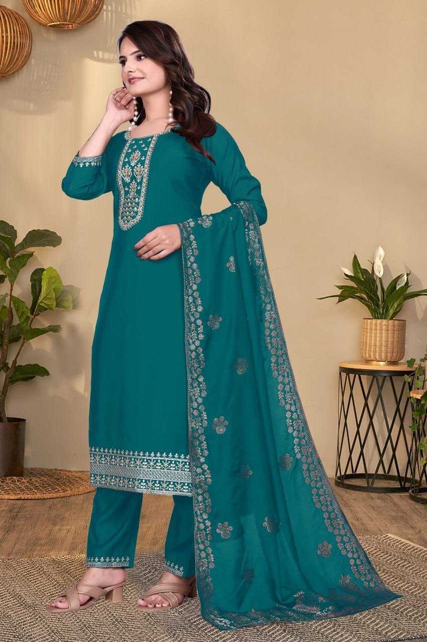 Ynf Heavy Roman Silk KESH517 H10 Kurti Wholesale Kurti Bottom With Dupatta Embroidered Kurtis Round Neck Kurtis Manufacturer