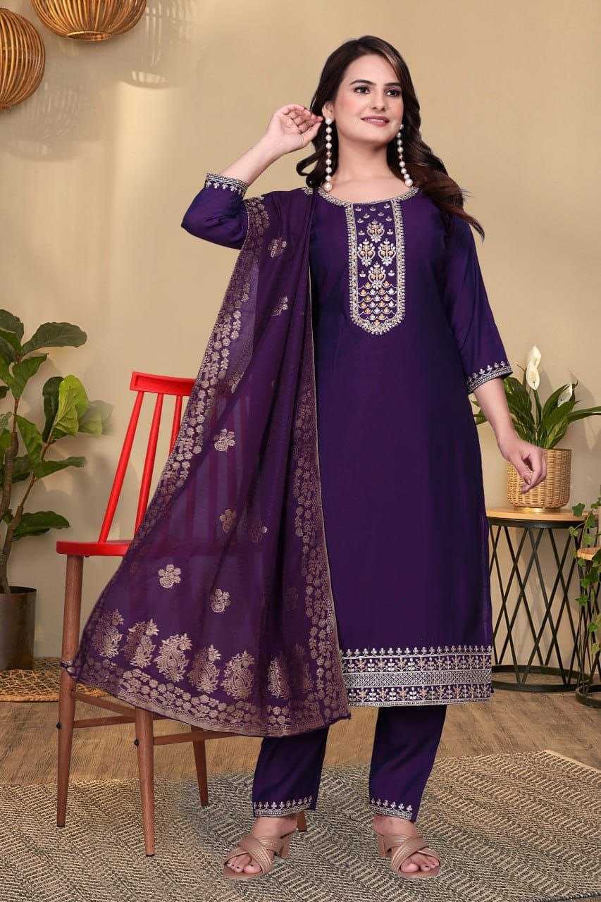 Ynf Heavy Roman Silk KESH517 H10 Kurti Wholesale Kurti Bottom With Dupatta Embroidered Kurtis Round Neck Kurtis Manufacturer