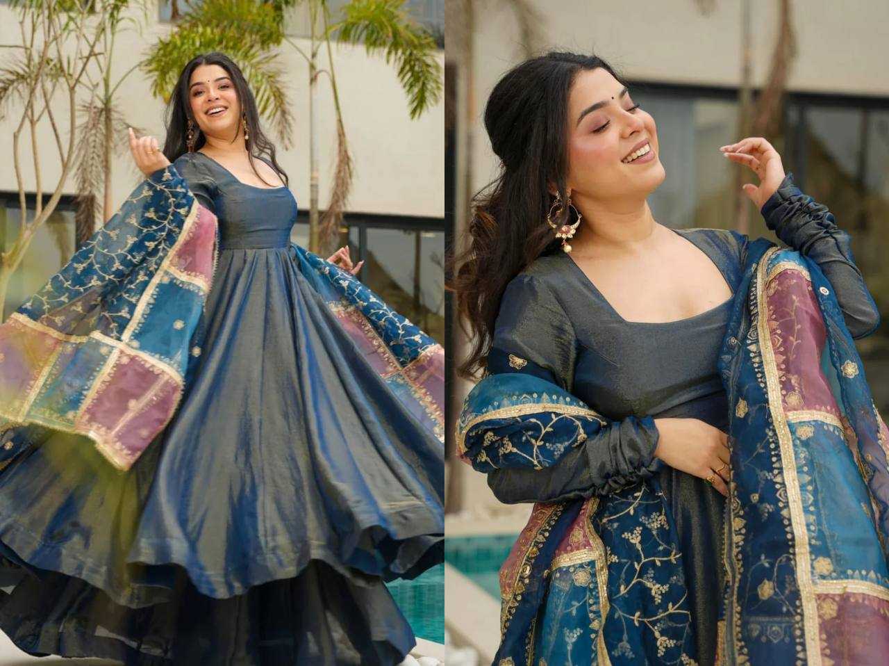Ynf Heavy Roman Silk KESH533 5113 Gowns Wholesale Fancy Gowns Anarkali Gown Long Gowns Manufacturer