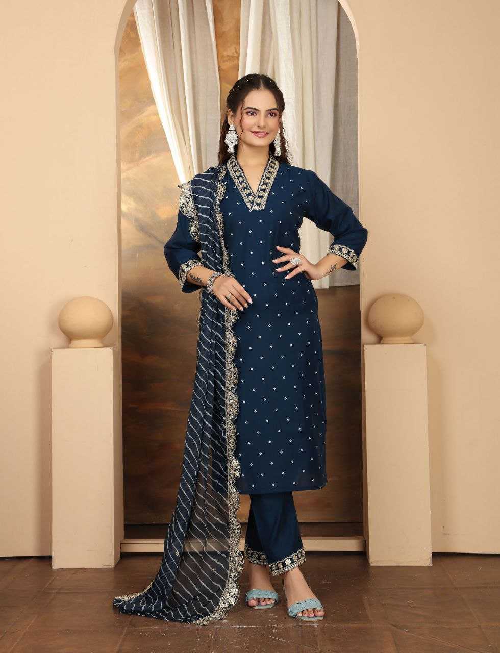 Ynf Heavy Roman Silk KESH552 59 Suits & Dresses Wholesale Ladies Suits Embroidery Suits Party wear suits Chanderi Suit Manufacturer