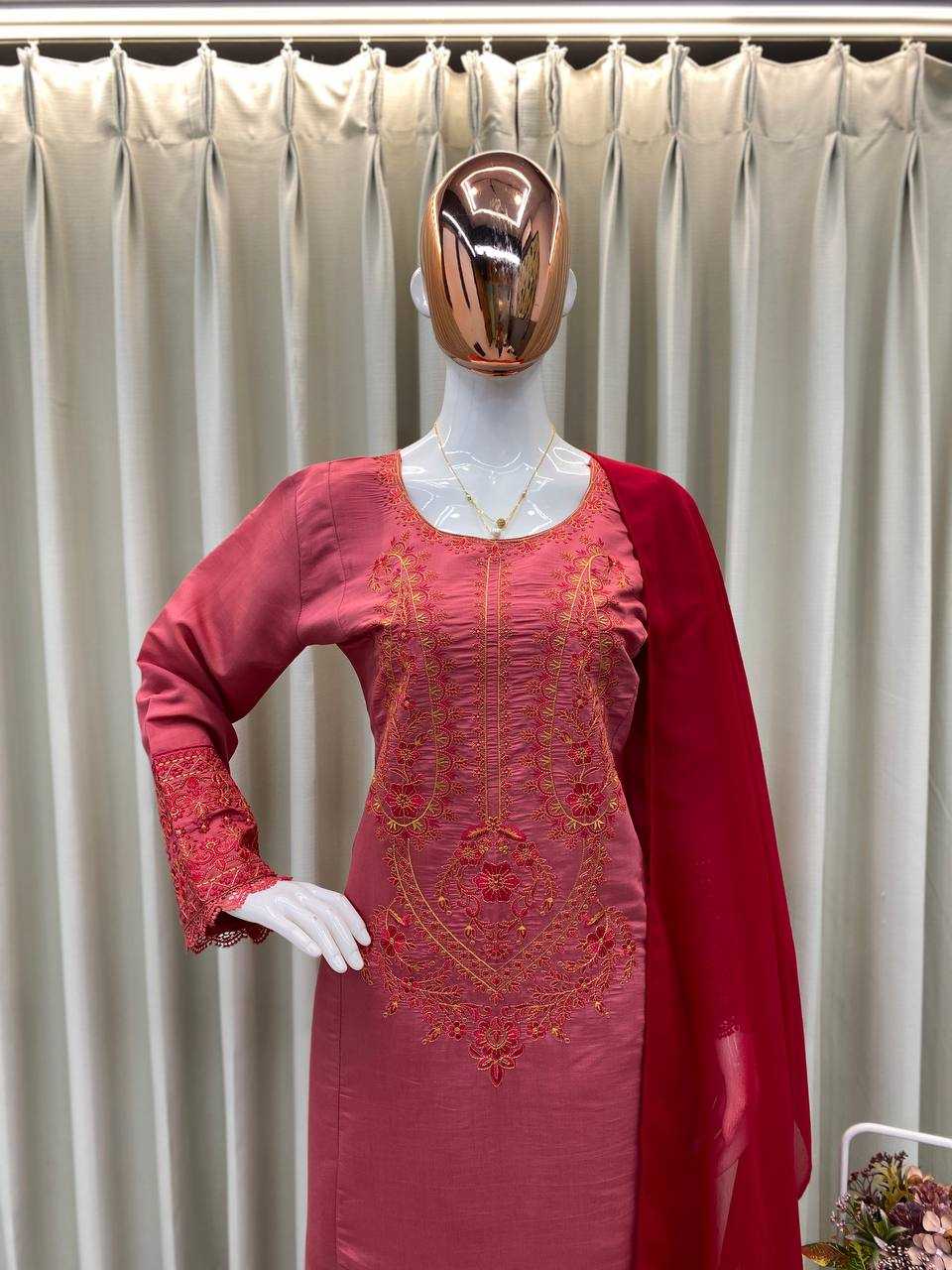 Ynf Heavy Roman Silk RIN110 381 Kurti Wholesale Casual Kurtis Festive Kurtis Embroidered Kurtis Manufacturer