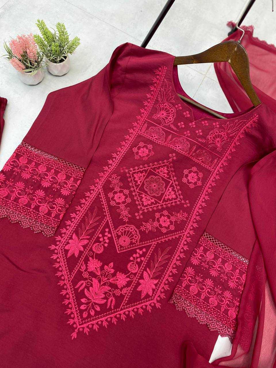 Ynf Heavy Roman Silk RIN141 1971 Suits & Dresses Wedding Collections Festive Collections Wholesale Embroidery Suits Ladies Silk Suit Wedding Outfits Manufacturer
