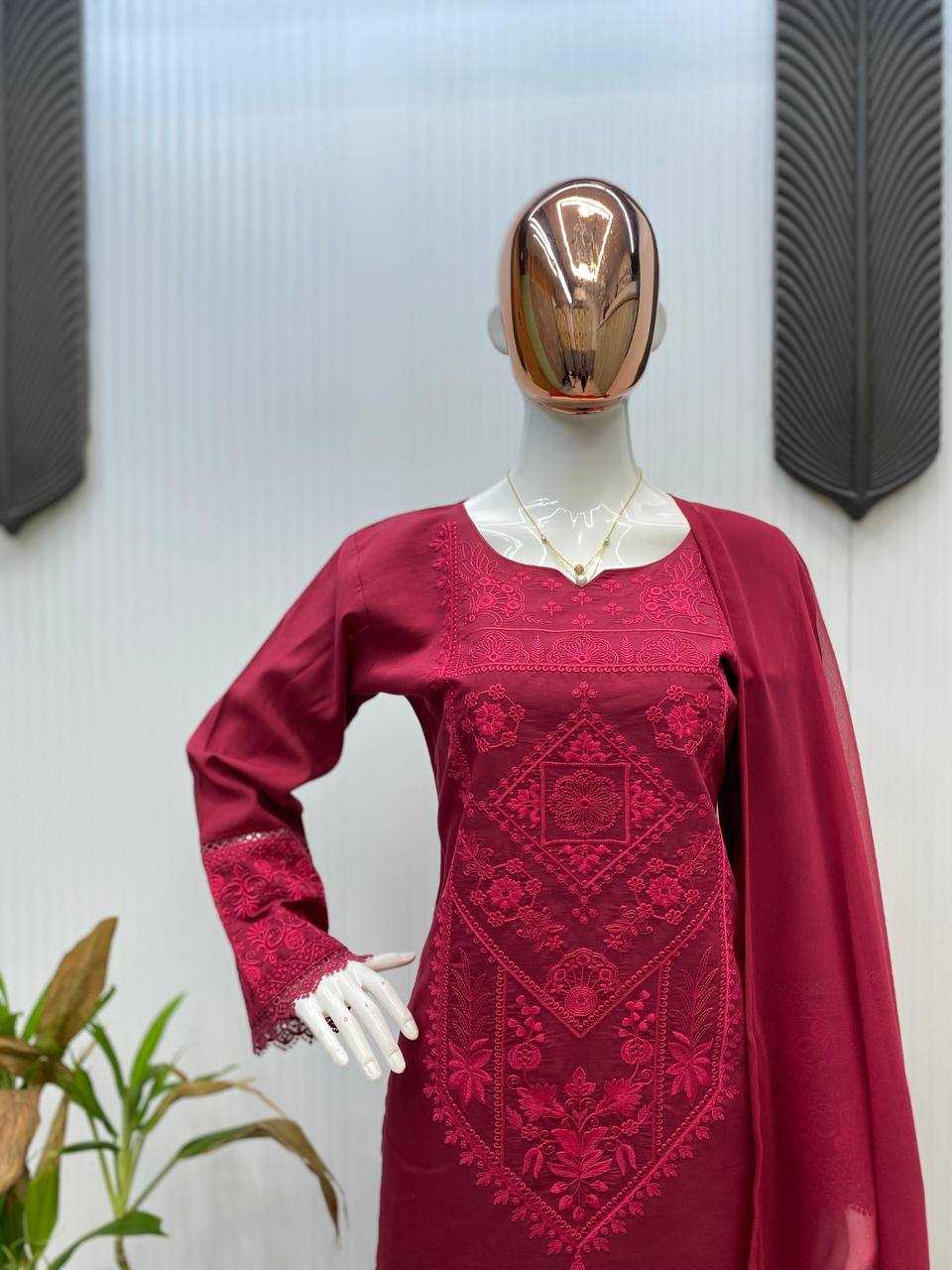 Ynf Heavy Roman Silk RIN141 1971 Suits & Dresses Wedding Collections Festive Collections Wholesale Embroidery Suits Ladies Silk Suit Wedding Outfits Manufacturer