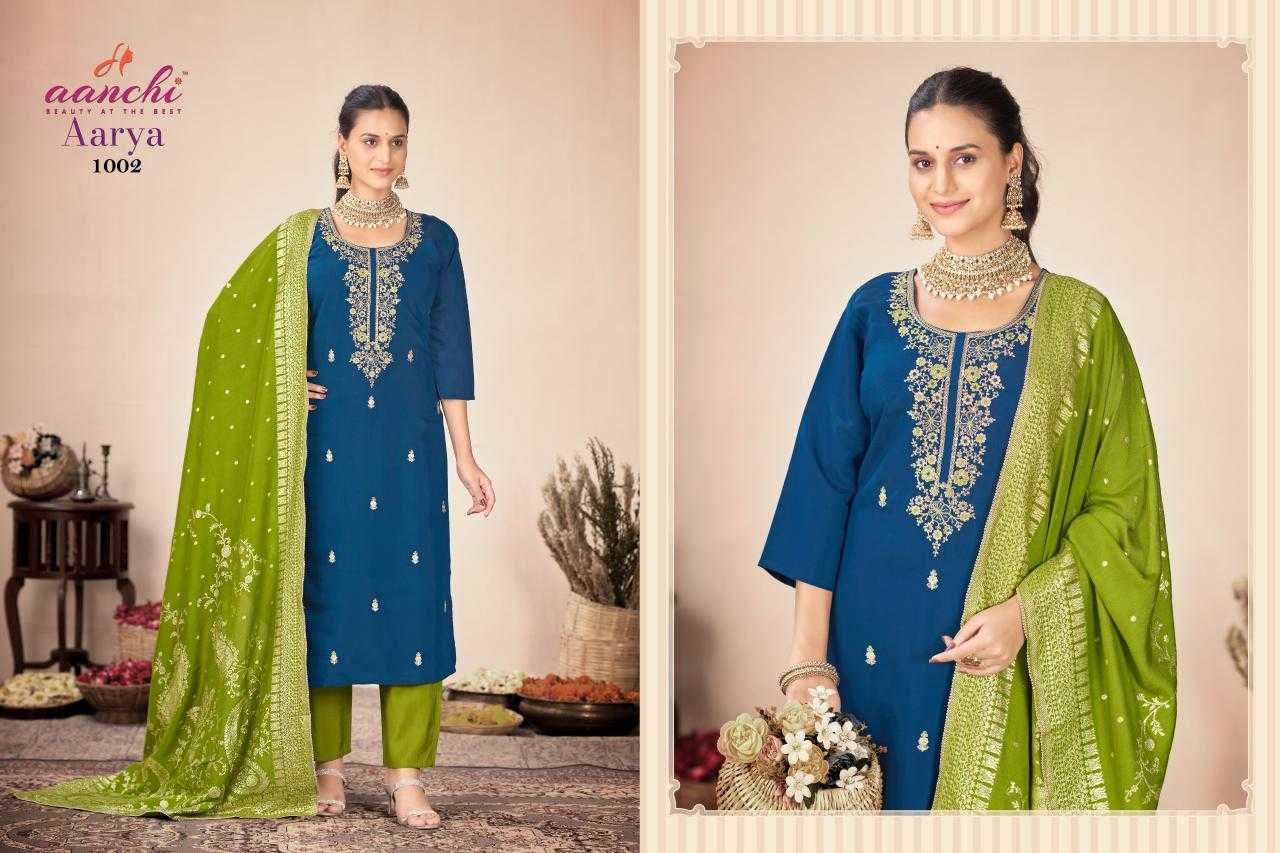 Ynf Heavy Roman Silk RIN190 Aanchi-AARYA Setwise Collections Wholesale Kurtis Catalogs Manufacturer