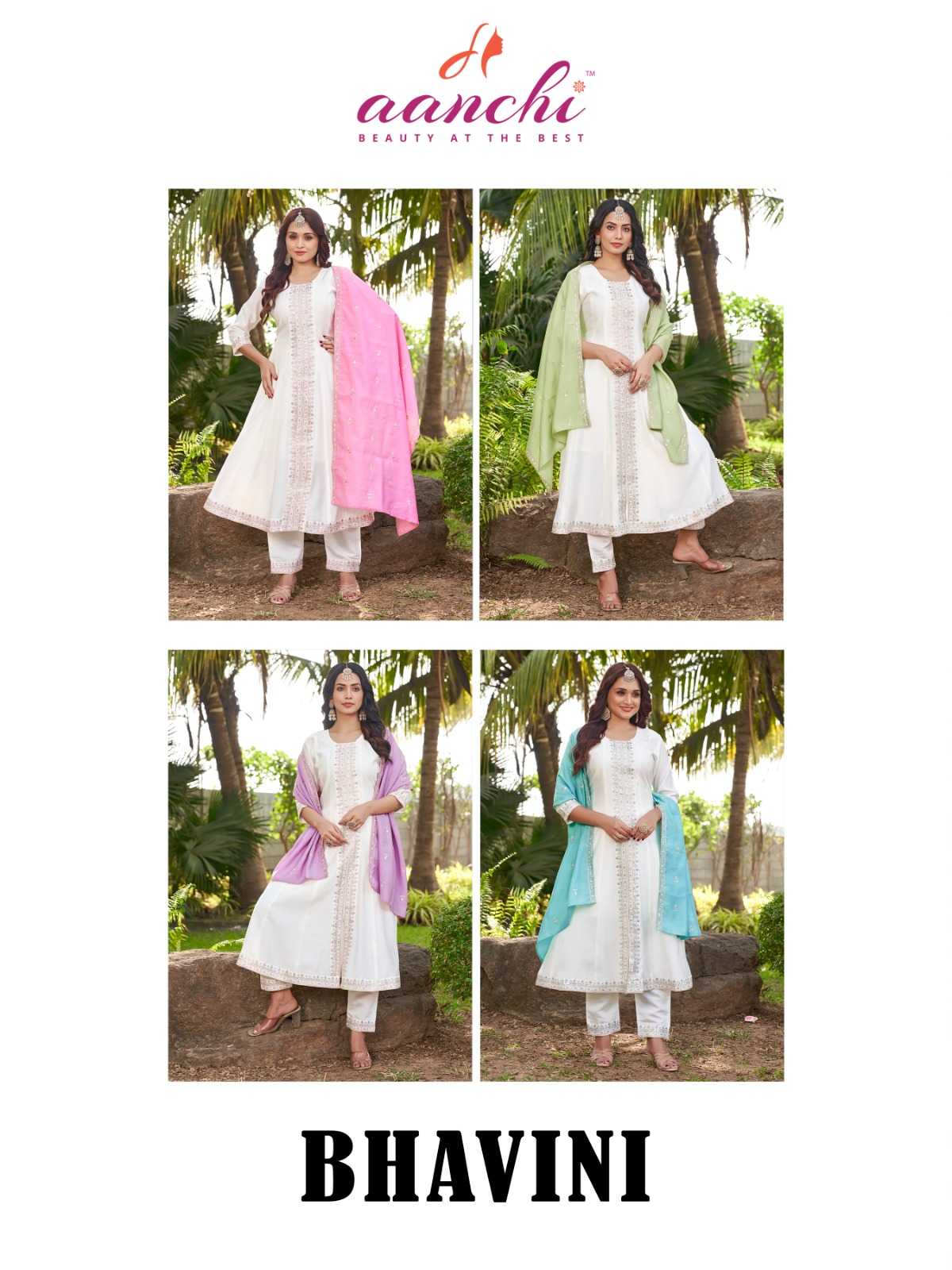 Ynf Heavy Roman Silk RIN190 AANCHI-BHAVINI Setwise Collections Wholesale Gowns Catalogs Manufacturer