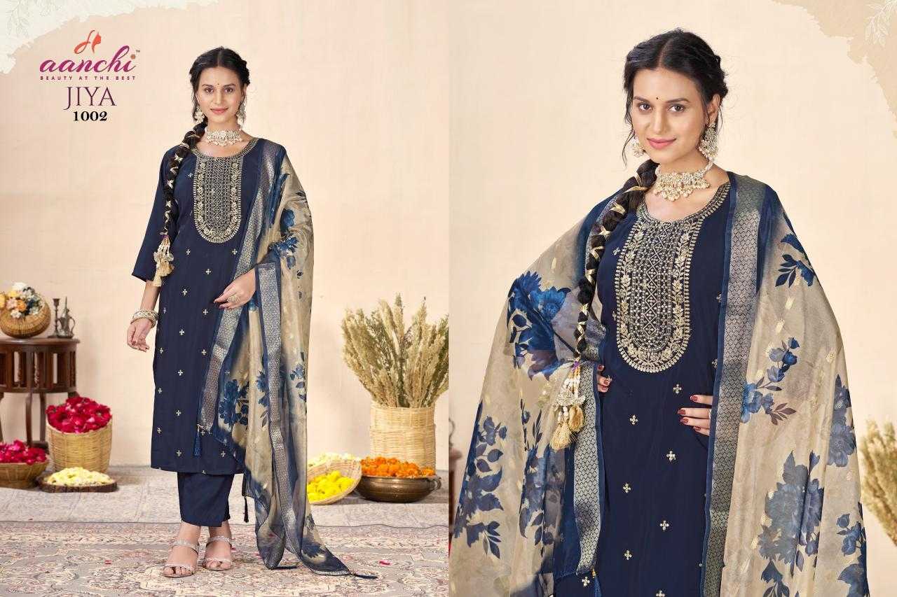 Ynf Heavy Roman Silk RIN190 AANCHI-JIYA Setwise Collections Wholesale Kurtis Catalogs Manufacturer