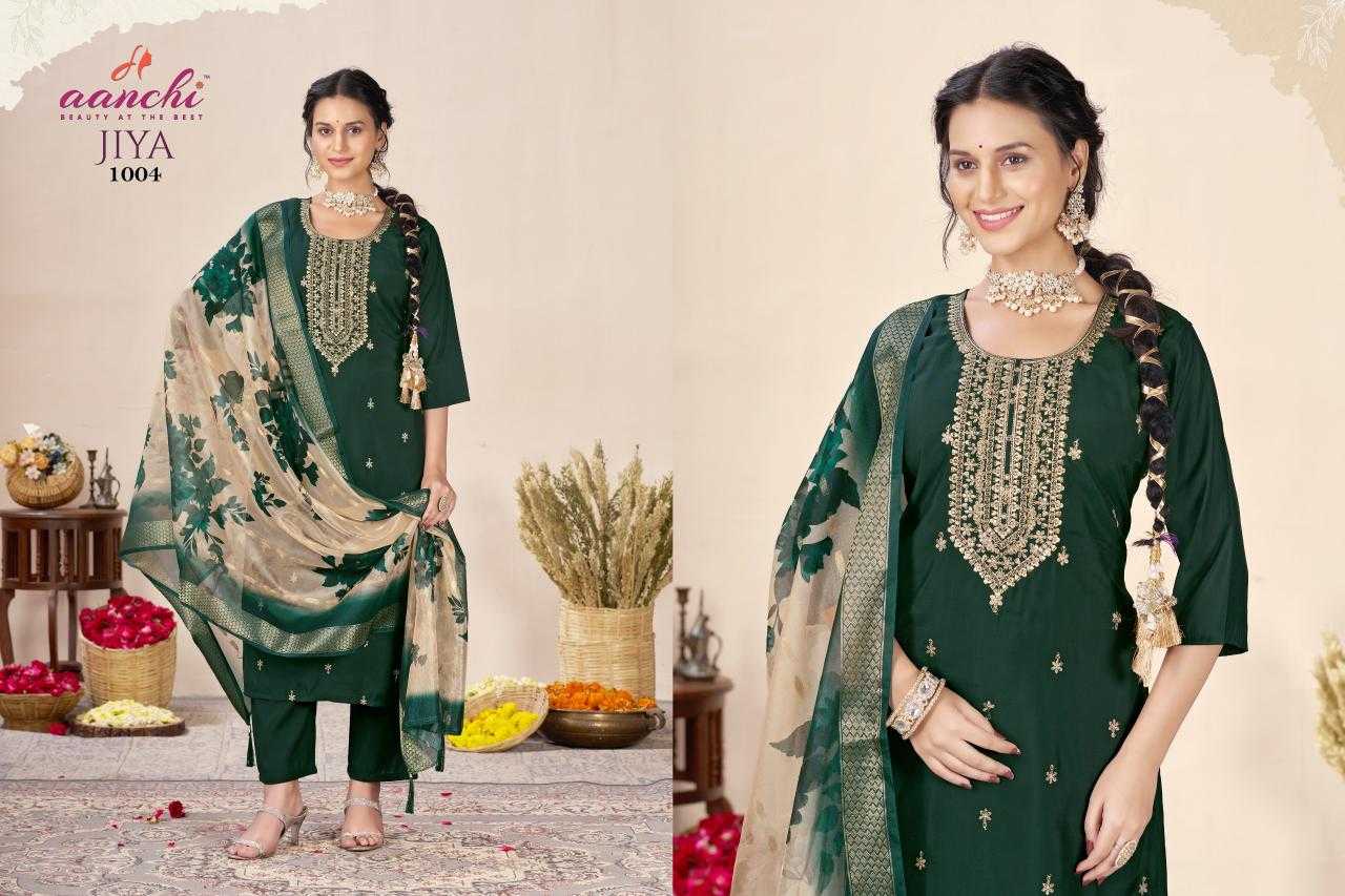 Ynf Heavy Roman Silk RIN190 AANCHI-JIYA Setwise Collections Wholesale Kurtis Catalogs Manufacturer