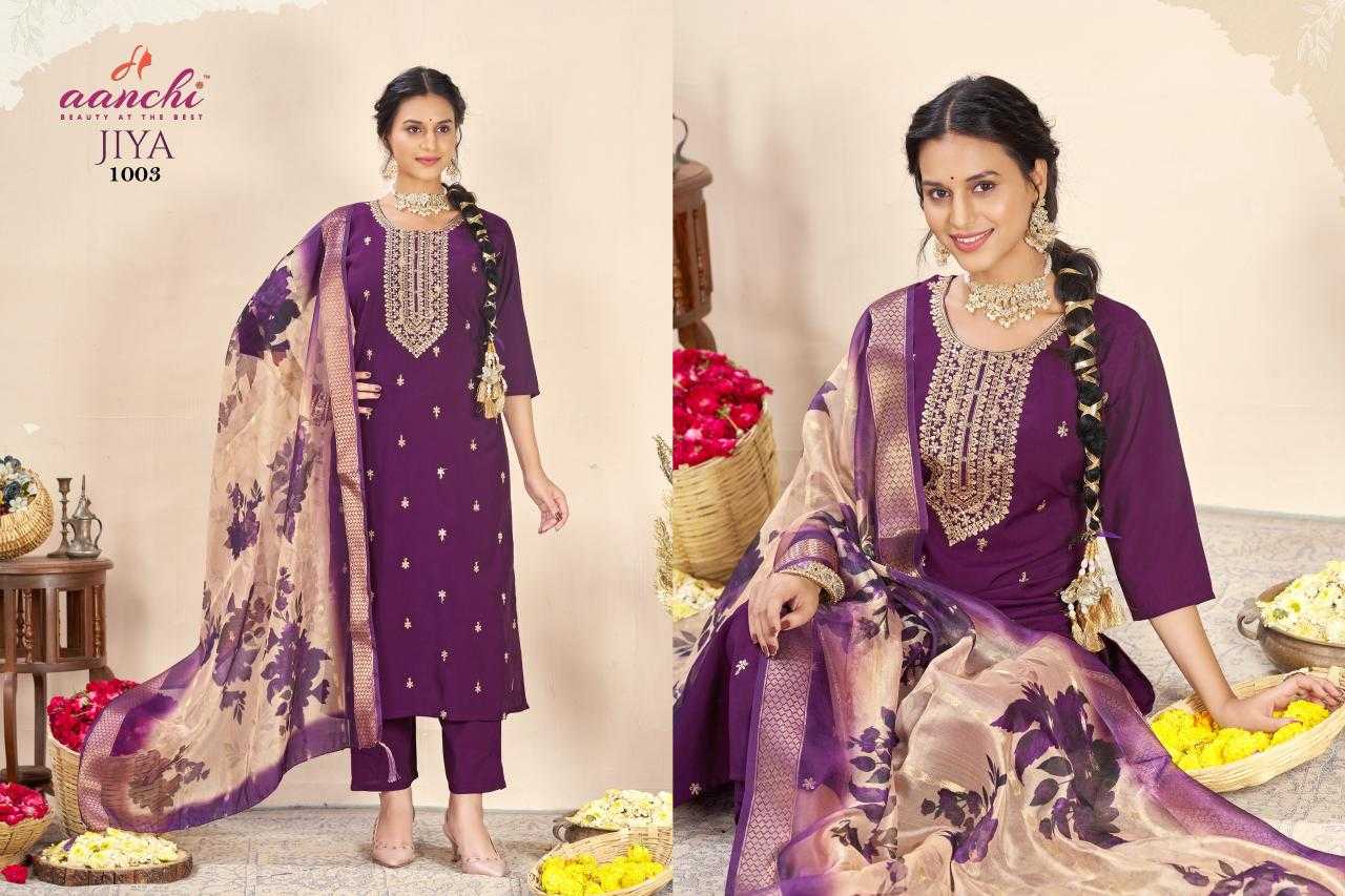 Ynf Heavy Roman Silk RIN190 AANCHI-JIYA Setwise Collections Wholesale Kurtis Catalogs Manufacturer