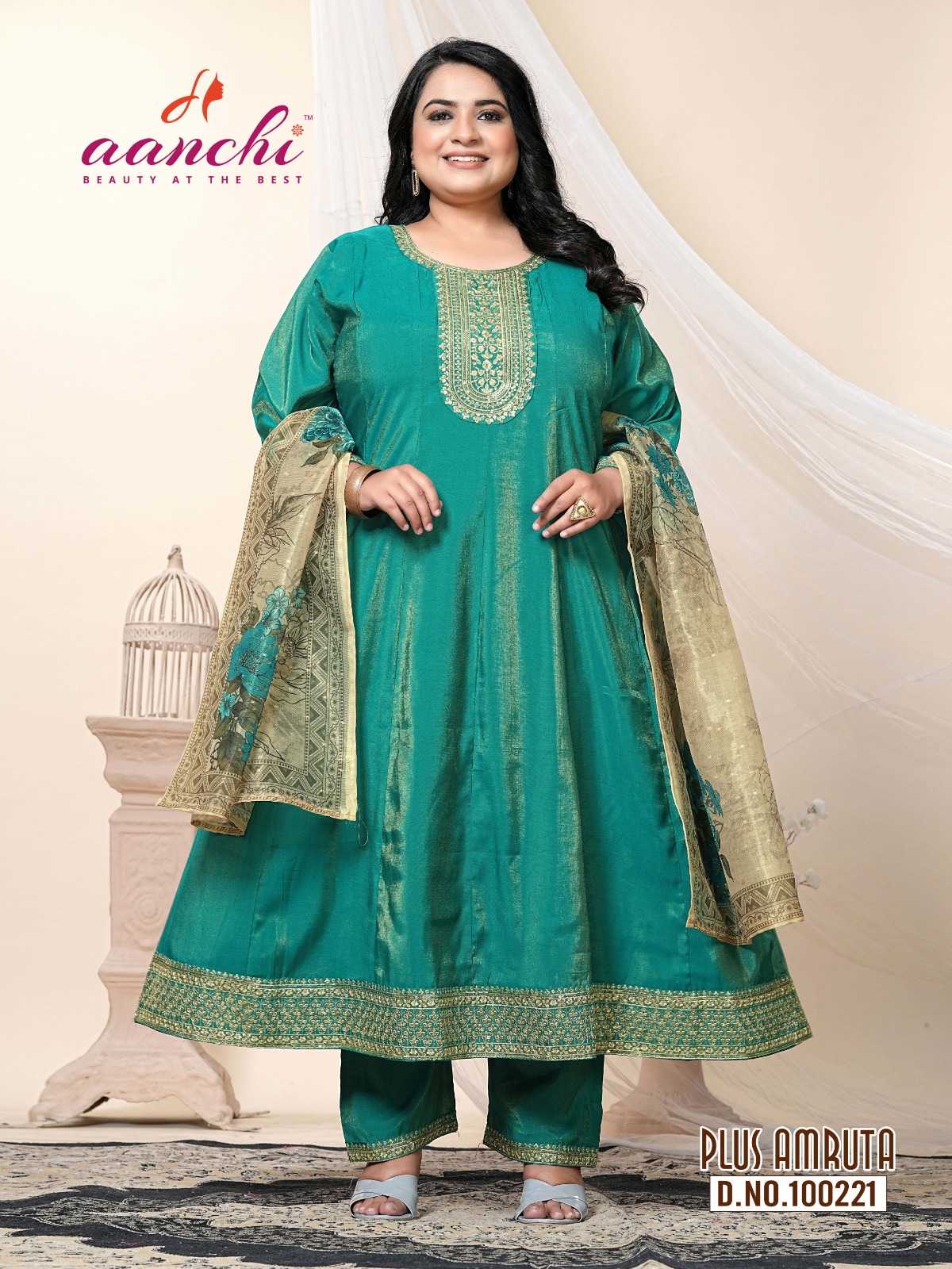 Ynf Heavy Roman Silk RIN190 AANCHI-PLUS AMRUTA Setwise Collections Wholesale Gowns Catalogs Manufacturer