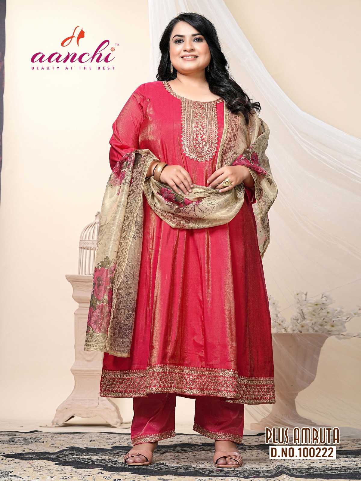 Ynf Heavy Roman Silk RIN190 AANCHI-PLUS AMRUTA Setwise Collections Wholesale Gowns Catalogs Manufacturer