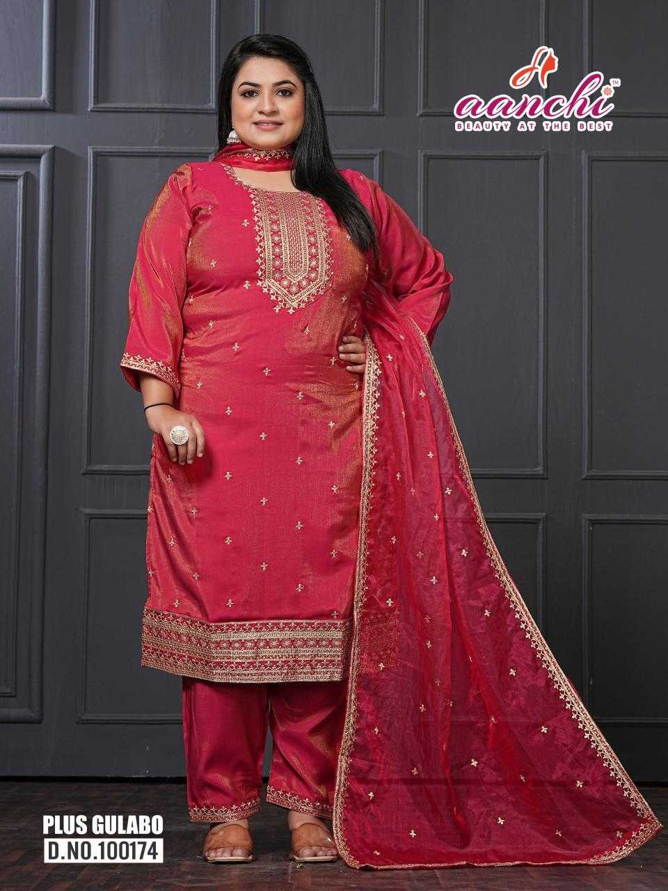 Ynf Heavy Roman Silk RIN190 AANCHI-PLUS GULABO Setwise Collections Wholesale Dresses & Suits Catalogs Manufacturer
