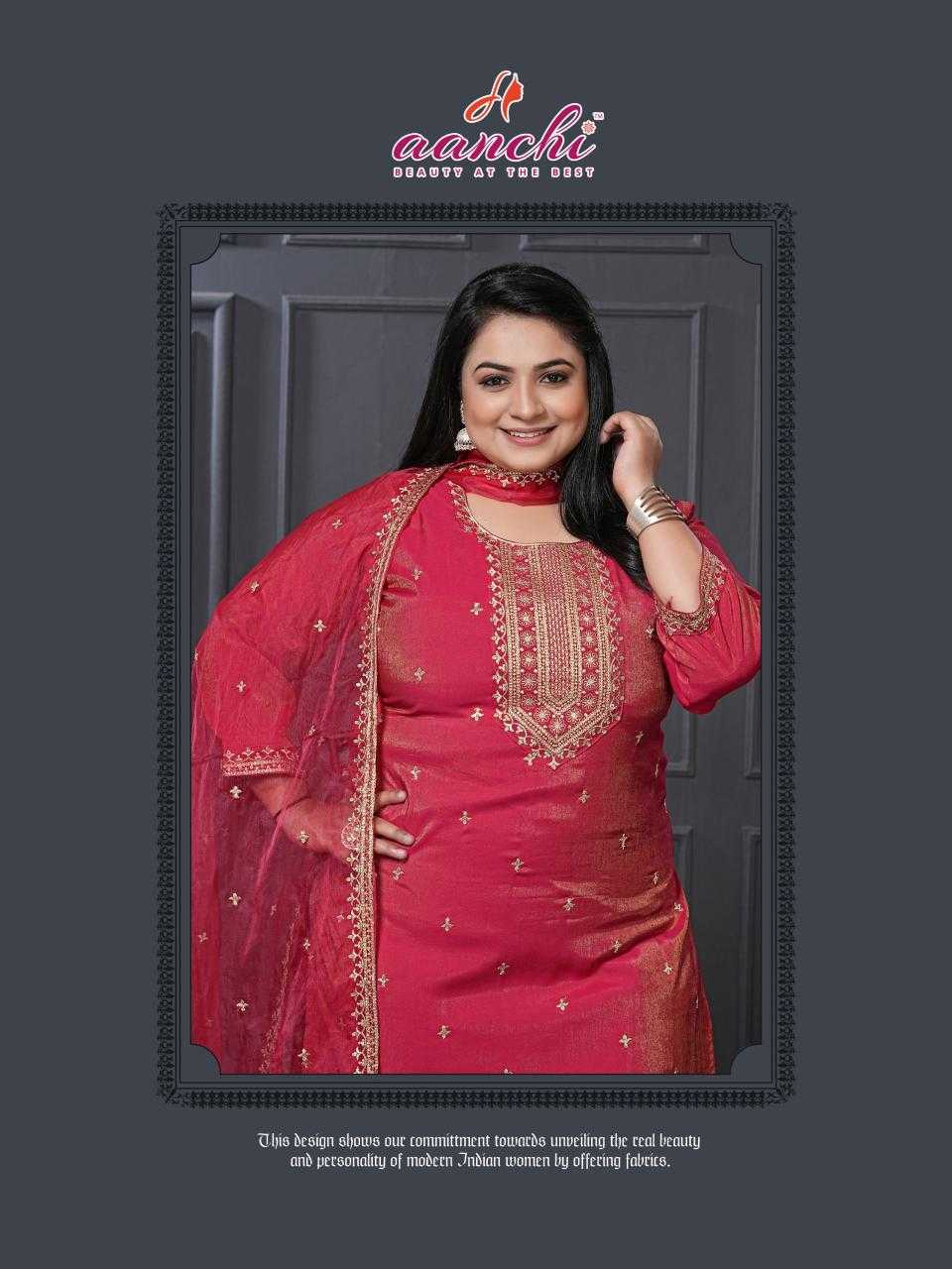 Ynf Heavy Roman Silk RIN190 AANCHI-PLUS GULABO Setwise Collections Wholesale Dresses & Suits Catalogs Manufacturer