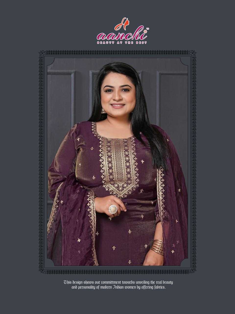 Ynf Heavy Roman Silk RIN190 AANCHI-PLUS GULABO Setwise Collections Wholesale Dresses & Suits Catalogs Manufacturer