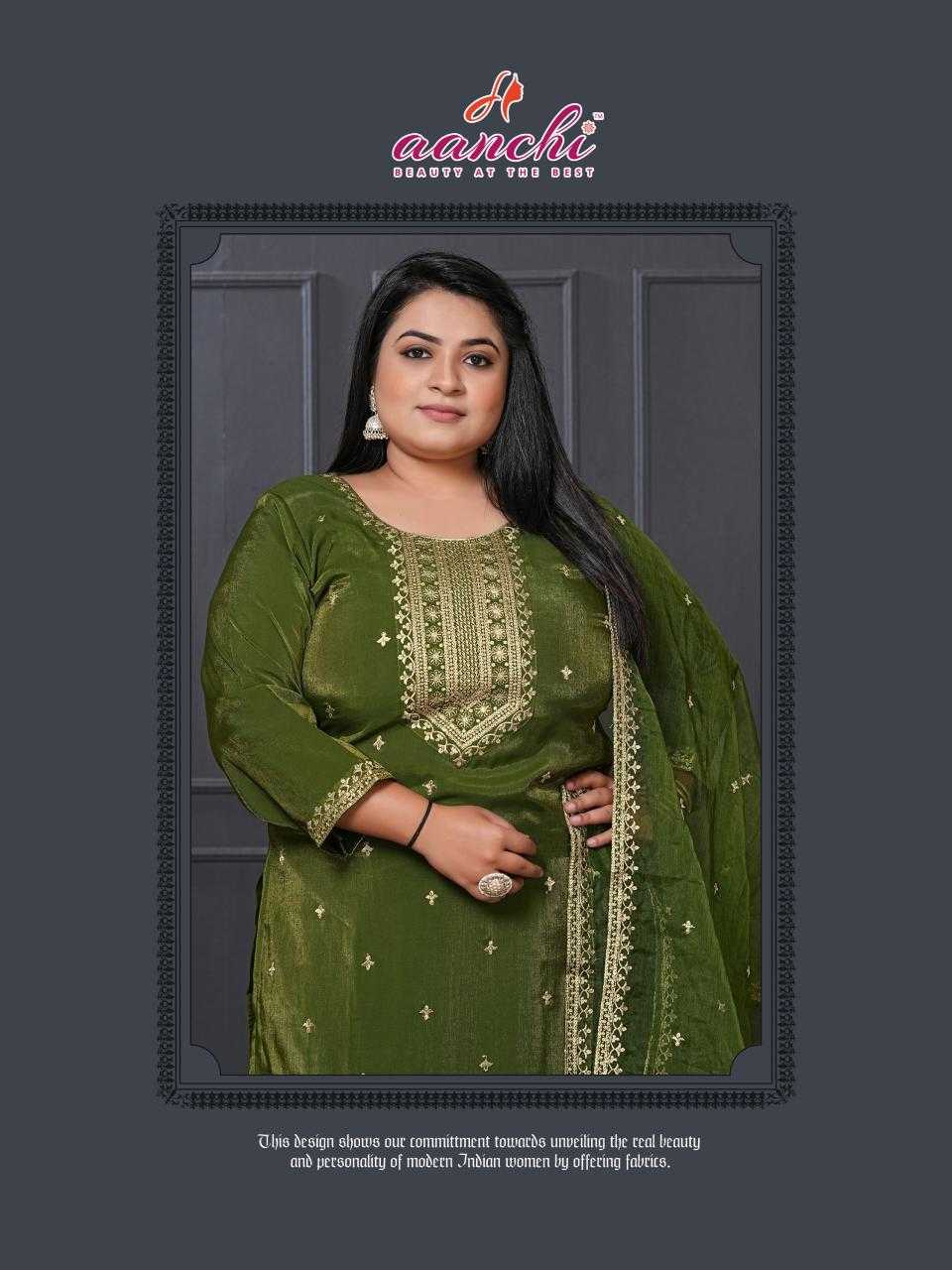 Ynf Heavy Roman Silk RIN190 AANCHI-PLUS GULABO Setwise Collections Wholesale Dresses & Suits Catalogs Manufacturer