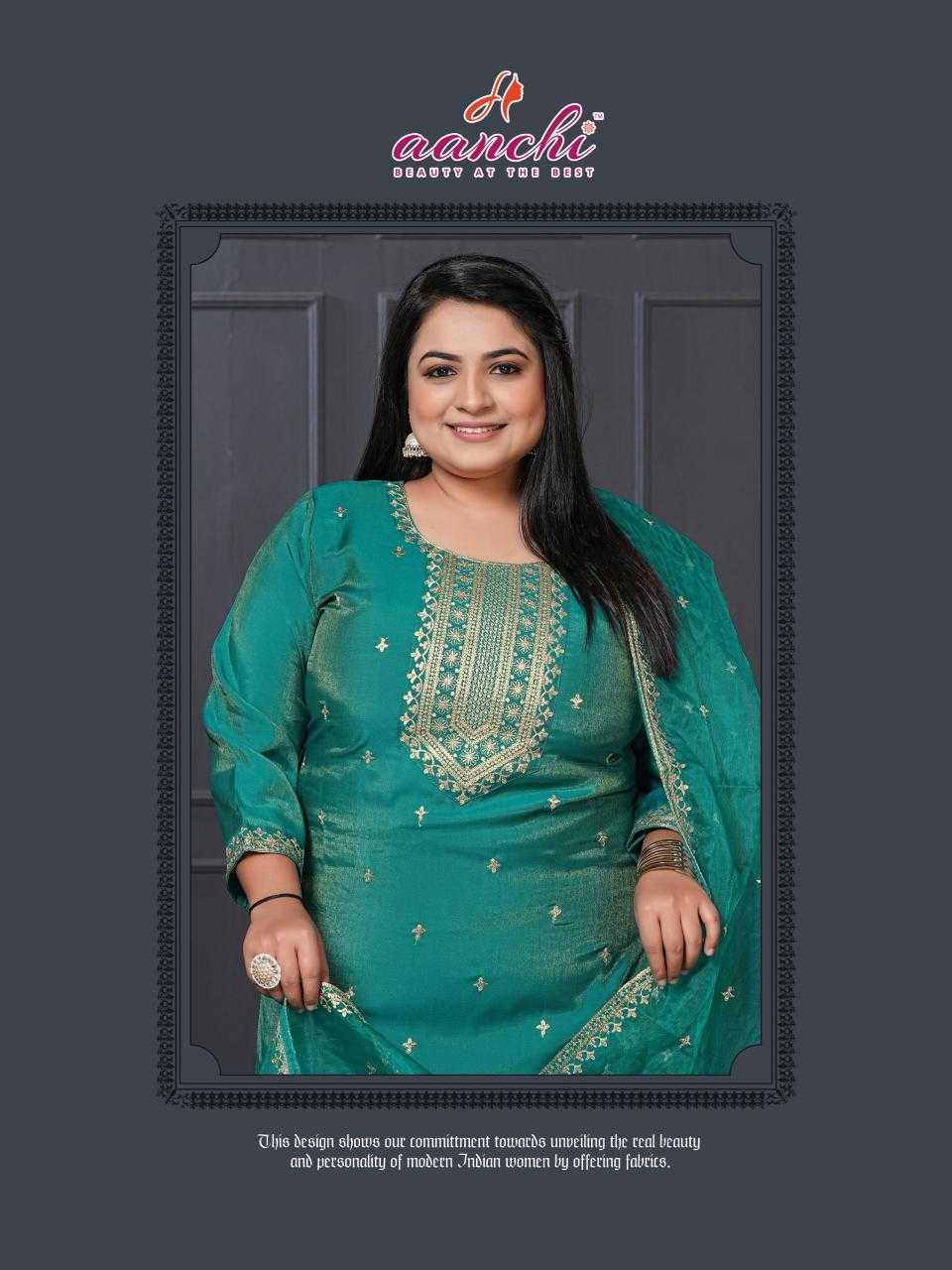 Ynf Heavy Roman Silk RIN190 AANCHI-PLUS GULABO Setwise Collections Wholesale Dresses & Suits Catalogs Manufacturer