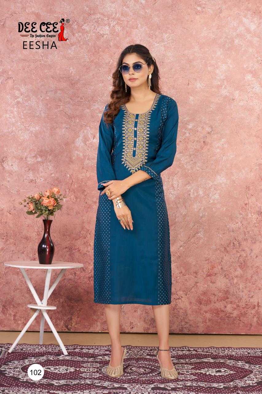 Ynf Heavy Roman Silk RIN190 DEECEE-EESHA Setwise Collections Wholesale Kurtis Catalogs Manufacturer