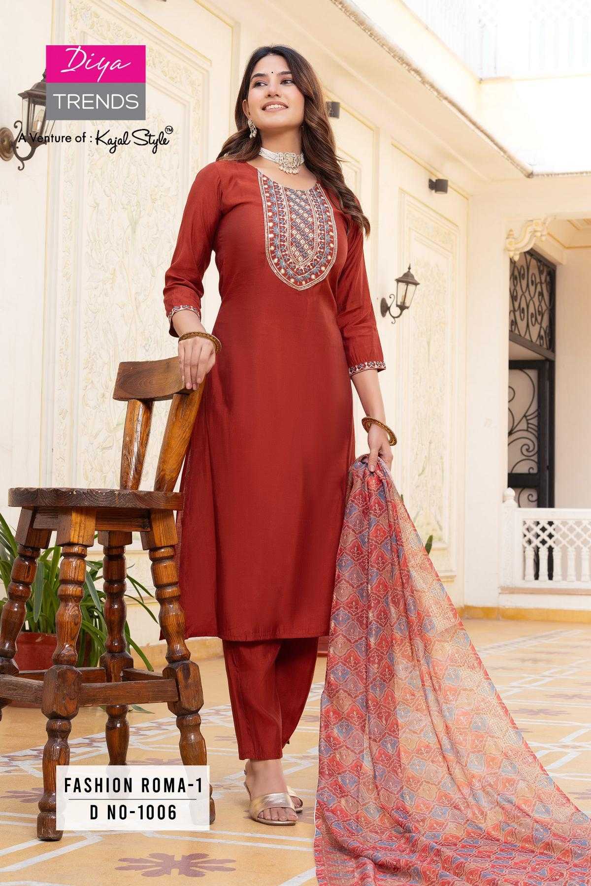 Ynf Heavy Roman Silk RIN190 DIYA-Fashion ROMA.1 Setwise Collections Wholesale Kurtis Catalogs Manufacturer