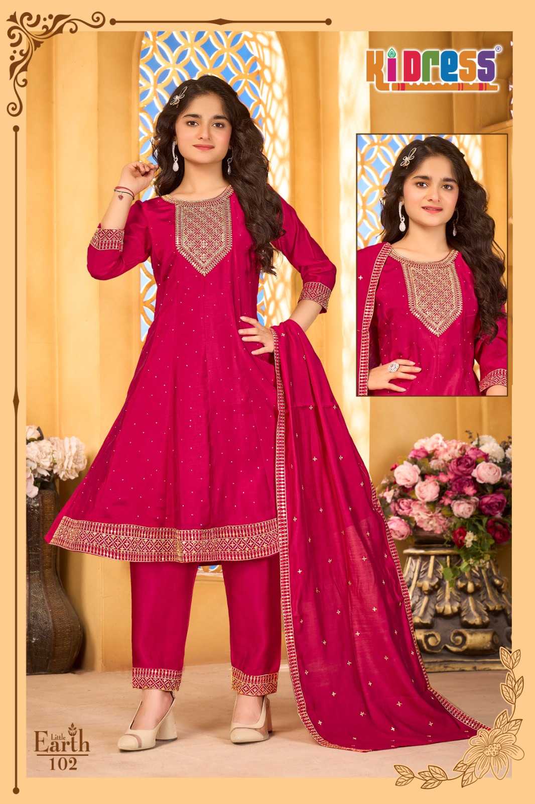 Ynf Heavy Roman Silk RIN190 KIDRESS-LITTLE EARTH Setwise Collections Wholesale Gowns Catalogs Manufacturer