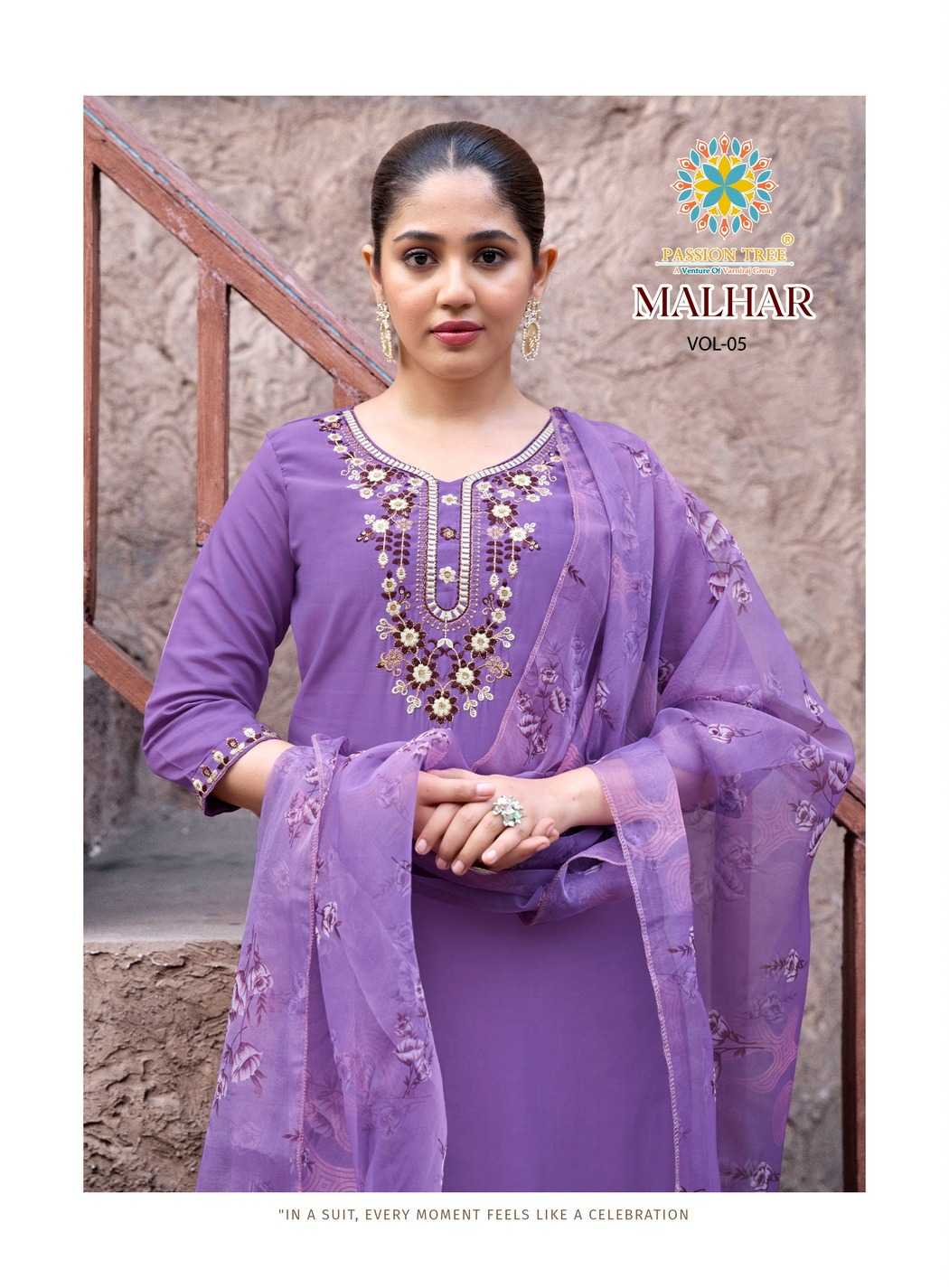 Ynf Heavy Roman Silk RIN190 Passion Tree-MALHAR VOL-5 Setwise Collections Wholesale Kurtis Catalogs Manufacturer