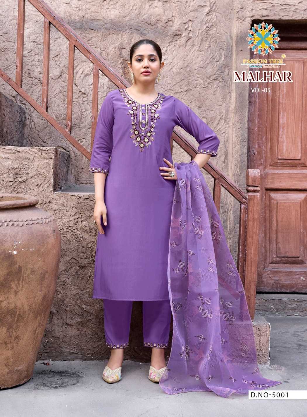 Ynf Heavy Roman Silk RIN190 Passion Tree-MALHAR VOL-5 Setwise Collections Wholesale Kurtis Catalogs Manufacturer