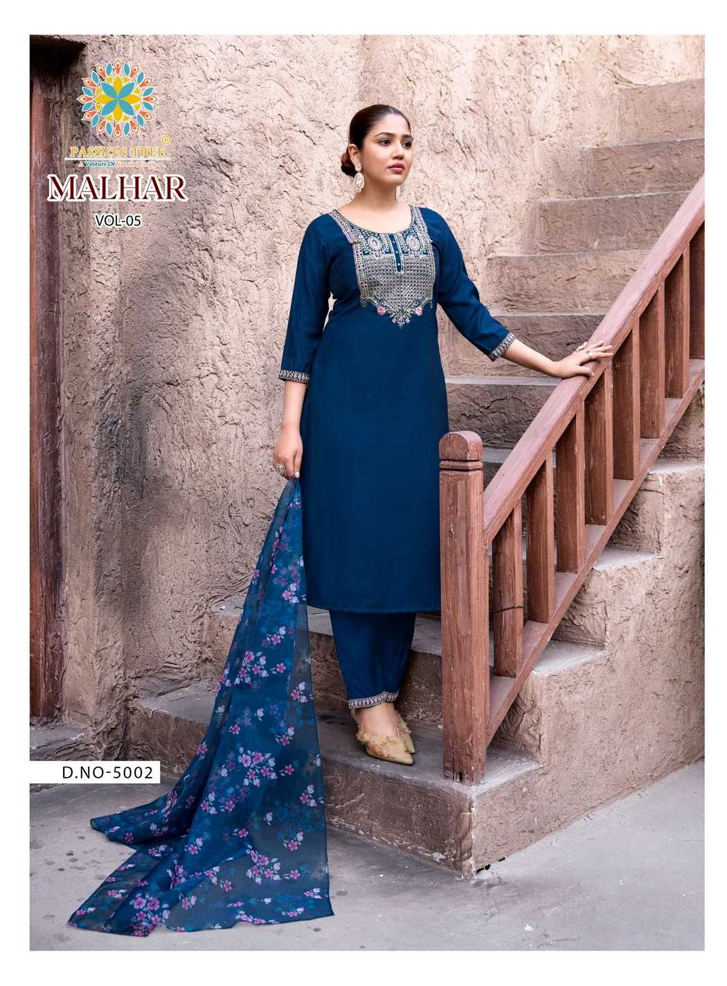Ynf Heavy Roman Silk RIN190 Passion Tree-MALHAR VOL-5 Setwise Collections Wholesale Kurtis Catalogs Manufacturer