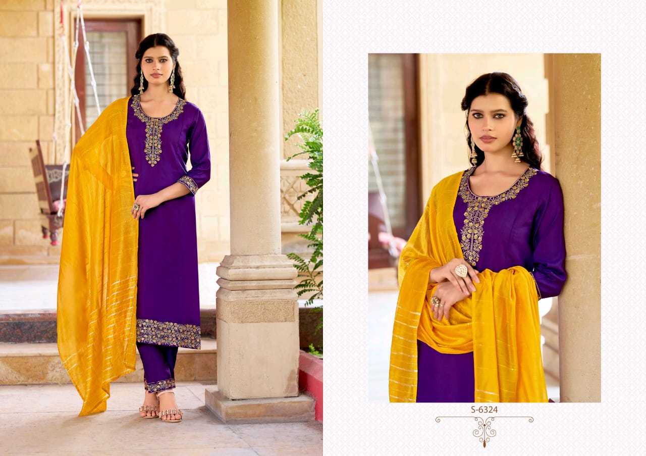 Ynf Heavy Roman Silk RIN190 SUBHASH-DHARA Setwise Collections Wholesale Dresses & Suits Catalogs Manufacturer