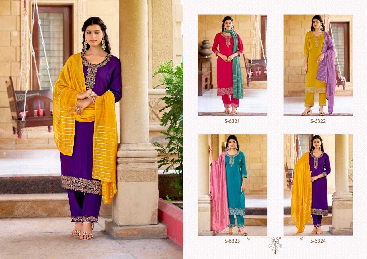 Ynf Heavy Roman Silk RIN190 SUBHASH-DHARA Setwise Collections Wholesale Dresses & Suits Catalogs Manufacturer