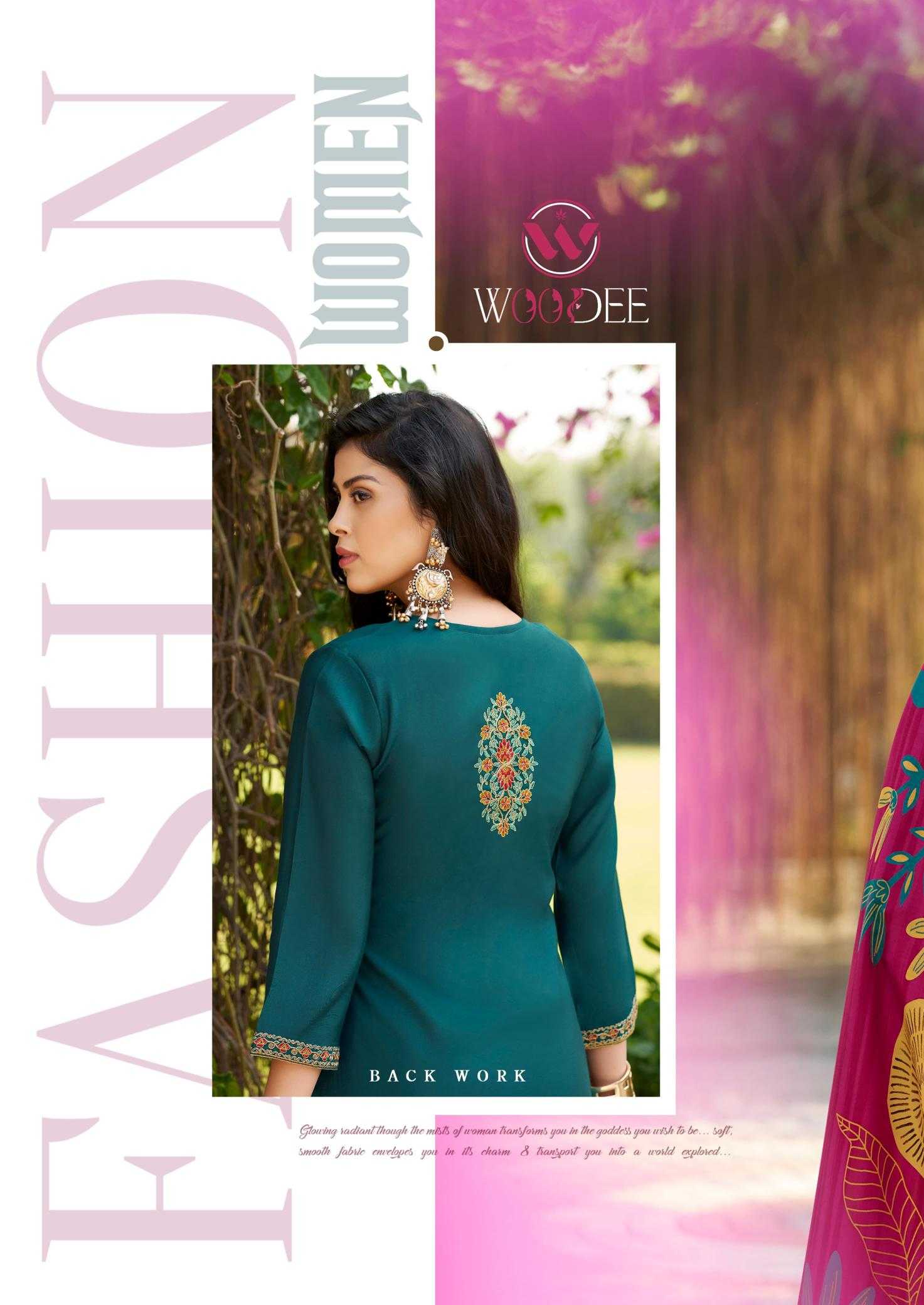 Ynf Heavy Roman Silk RIN190 WOODEE-MIRALEE Setwise Collections Wholesale Kurtis Catalogs Manufacturer
